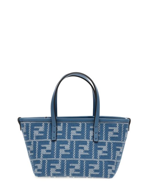 Fendi Blue Schopper-Tasche "Roll Mini"