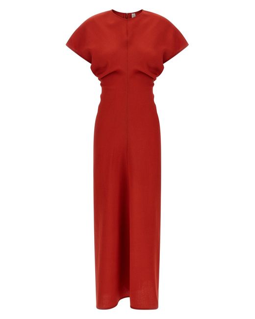Totême  Red 'slouch Waist Wool' Dress