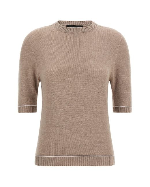 Fabiana Filippi Brown Gauze 'platinum' Sweater
