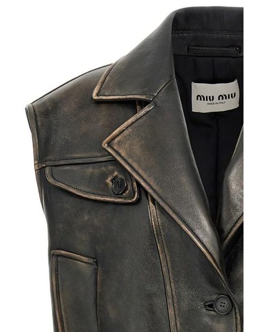 Gilet Crop di Miu Miu in Black