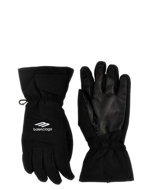 Balenciaga Black 'ski 3b Sports Icon' Gloves for men