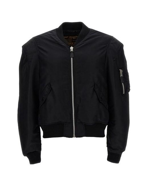 Doublet Black 'robot Shoulder' Bomber Jacket for men