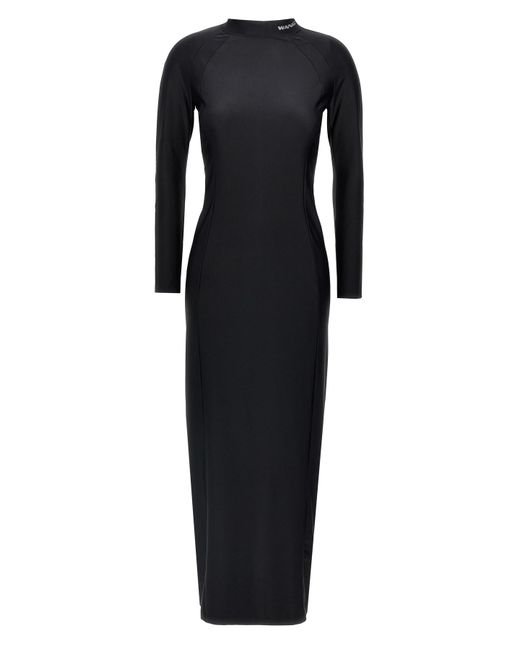 T By Alexander Wang Black Long Dress With Logo