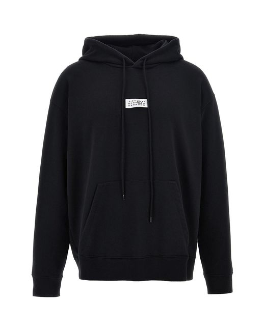 MM6 by Maison Margiela Blue Logo Label Hoodie for men
