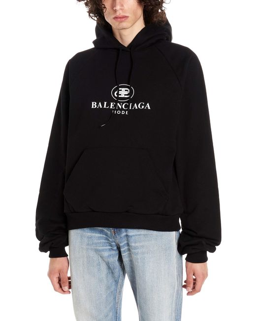Balenciaga Black Bb Mode Hoodie for men