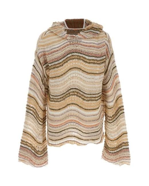 Maglione con cappuccio 'Peacock Monster' di VITELLI in Natural da Uomo