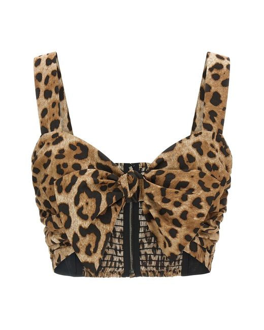 Dolce & Gabbana Gray Sweetheart Neckline Top
