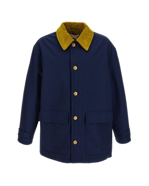 Marni Blue Cotton Gabardine Parka for men