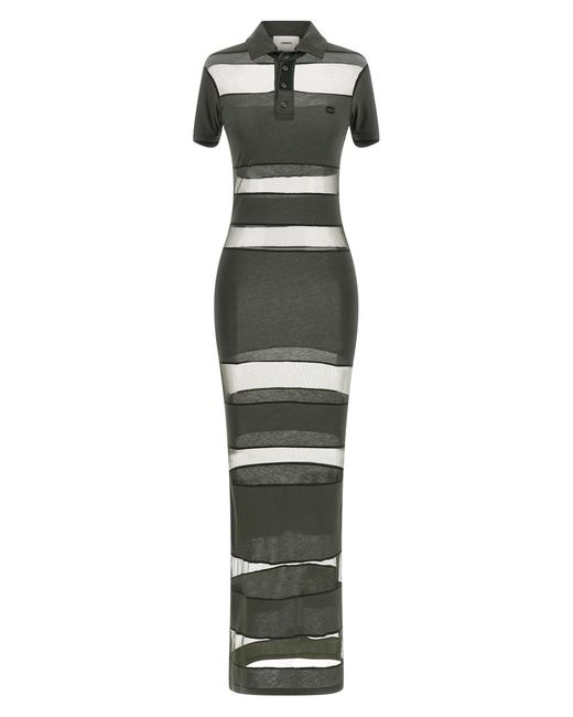 Coperni Multicolor 'striped Sheer Polo' Dress