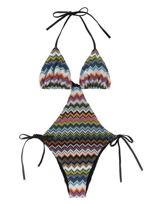 Missoni Metallic Zigzag Pattern Bikini