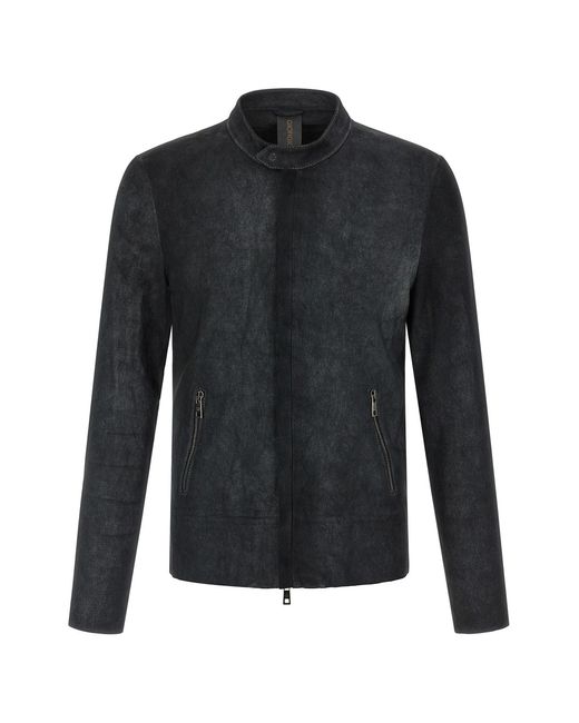 Giorgio Brato Black Stretch Biker Jacket for men
