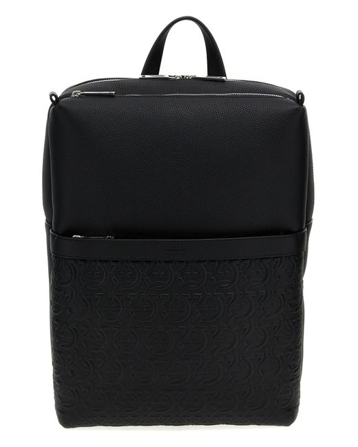 Ferragamo Black 'gancini' Backpack for men