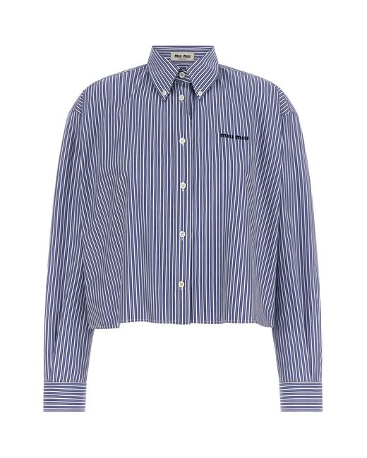 Miu Miu Blue Striped Shirt
