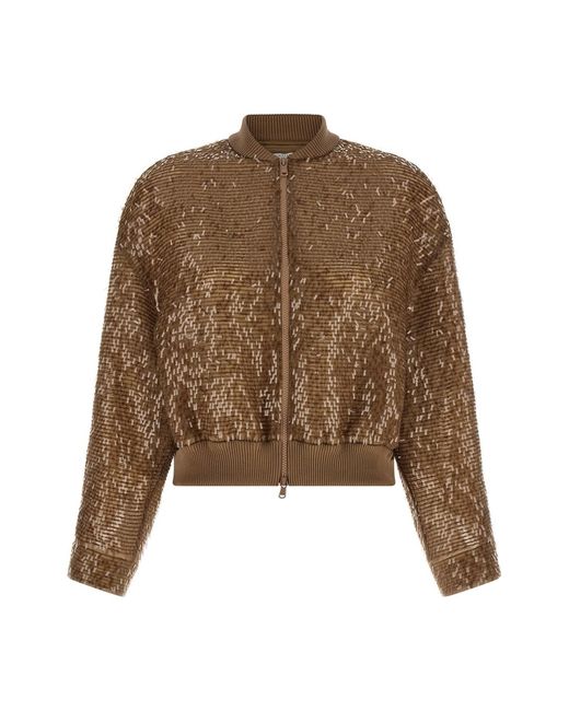 Brunello Cucinelli Brown Zip Cardigan