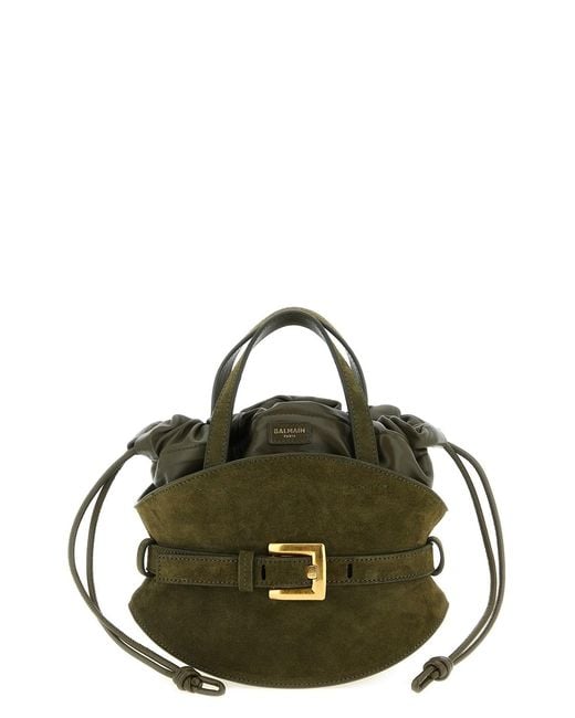 Balmain Green 'shuffle' Mini Handbag