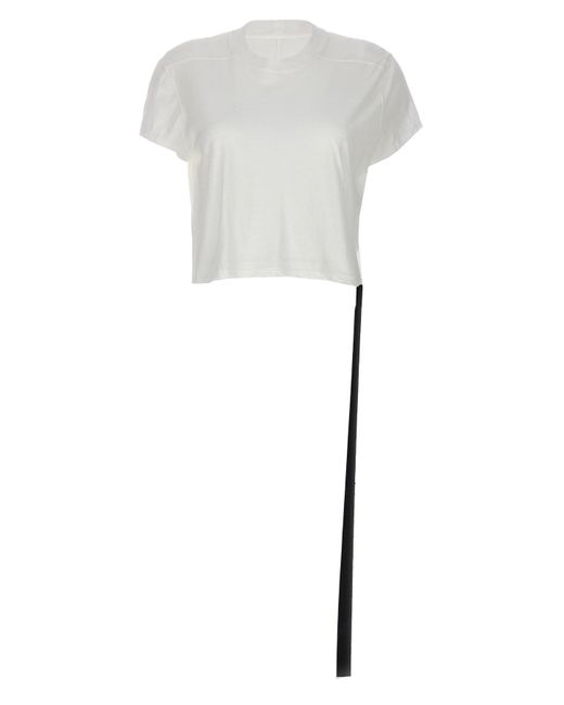 Rick Owens White T-Shirt "Cropped Small Level T"