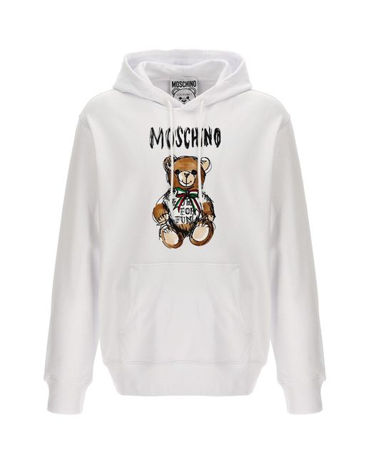 Moschino White 'archive Teddy' Hoodie for men