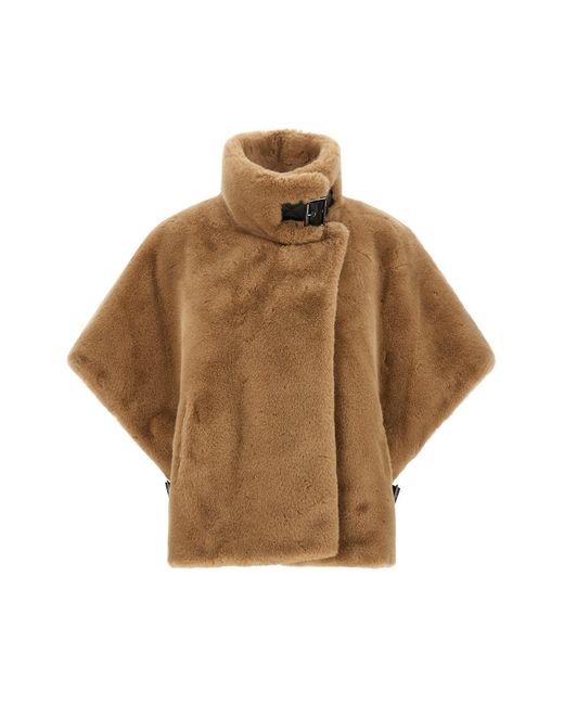 Pinko Brown Fur Cape