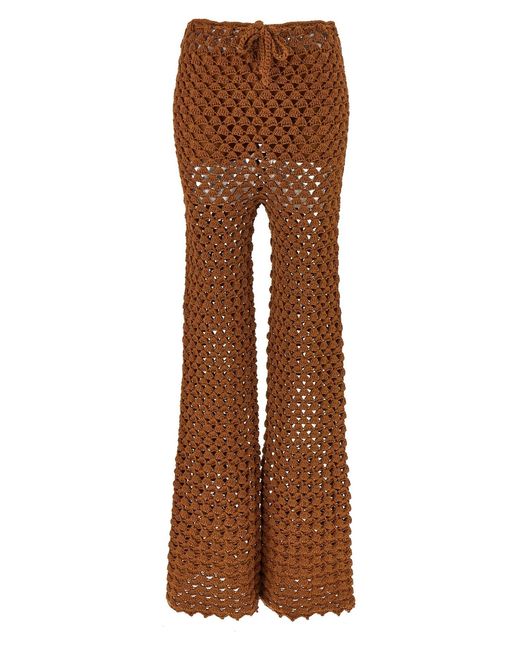 Ermanno Scervino Brown Crochet Pants