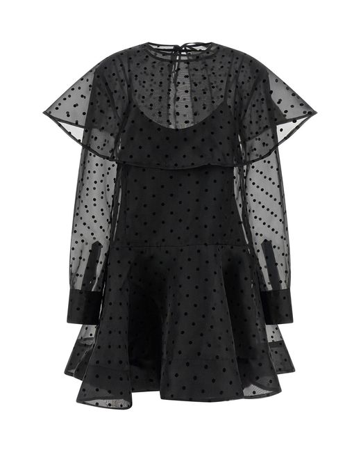 Ganni 'black Organza Circle Collar' Dress