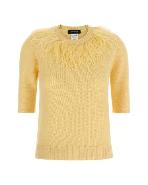 Fabiana Filippi Yellow Feather Sweater