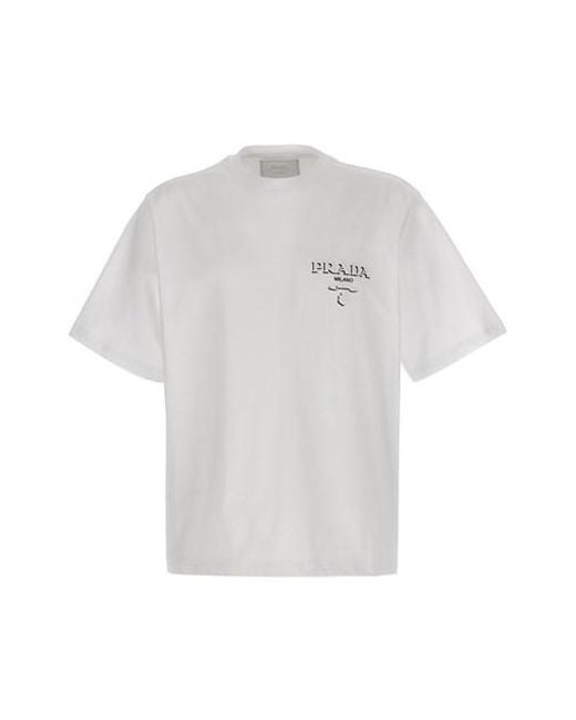 Prada White 3d Logo T-shirt for men