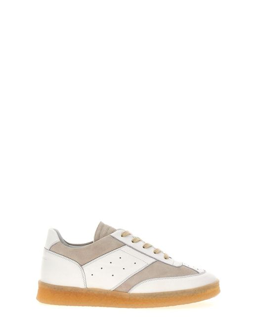MM6 by Maison Martin Margiela White Sneakers Aus Wildleder