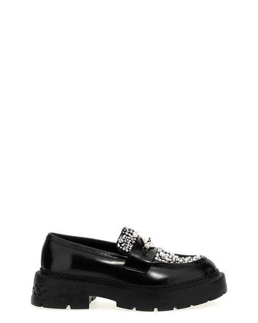 Jimmy Choo Black 'Marlow Diamond' Loafers