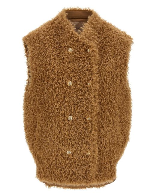 Twinset Brown Teddy Soft Vest