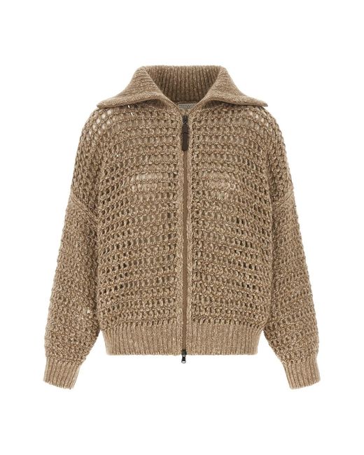 Brunello Cucinelli Natural 'dazzling' Cardigan