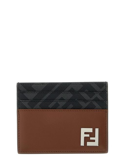 Fendi Kartenetui "Squared Ff" in Black für Herren