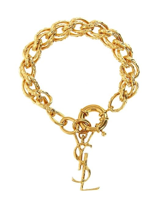 Saint Laurent Metallic String Chain Bracelet