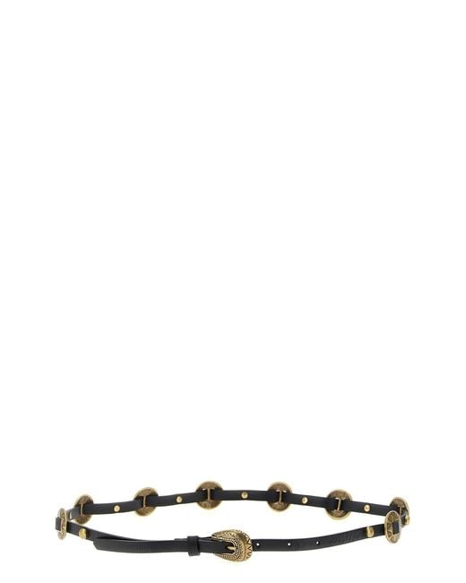 Pinko Black Engraved Plaque Belt