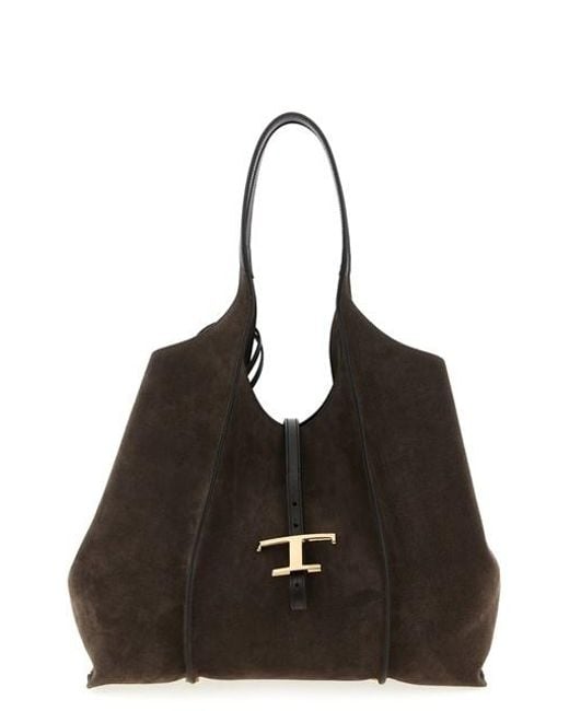 Tod's Black Medium 't Timeless' Shopping Bag