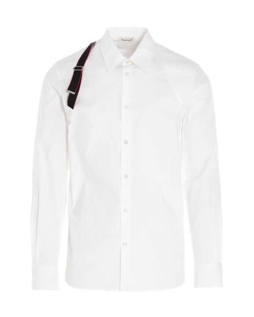 Alexander McQueen Bluse Mit Gurtdetail in White für Herren