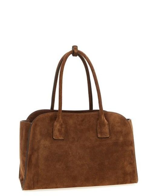 Shopping Suede Large di Prada in Brown