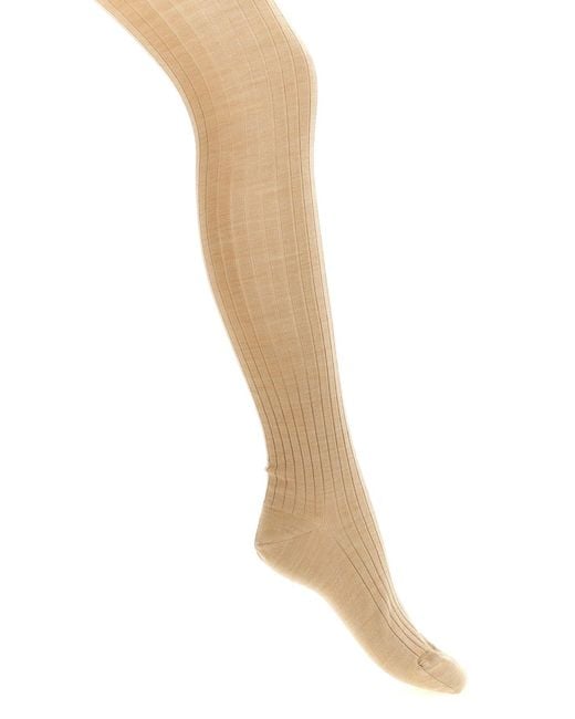 Jil Sander White Ribbed Tights