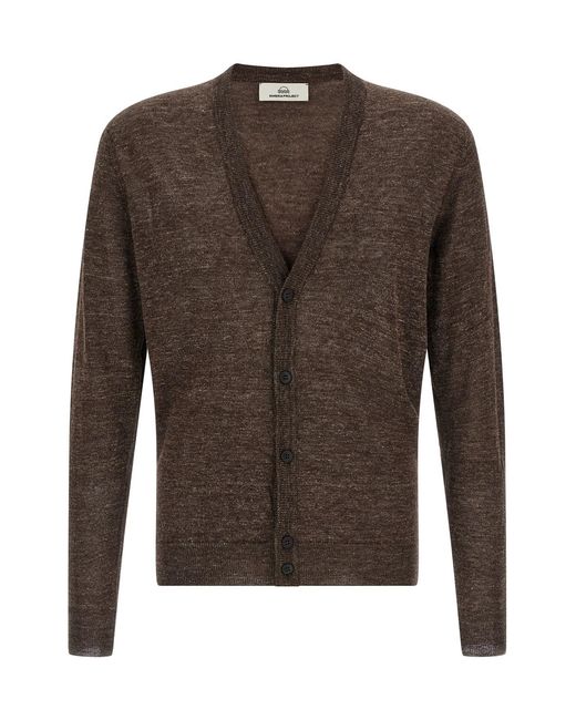 Rivvia Projects Brown Linen Silk Cardigan for men