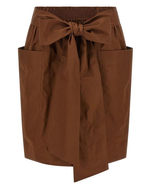 Chloé Brown Sheath Skirt