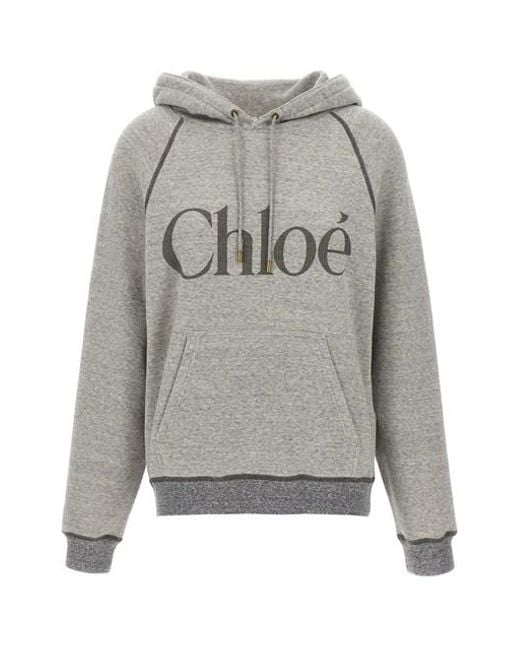 Chloé Gray Chloã Logo Hoodie