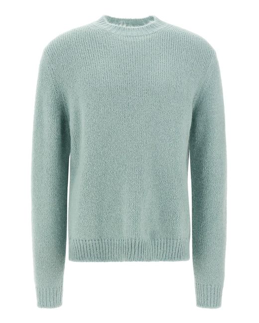 Jil Sander Green Alpaca Wool Sweater for men