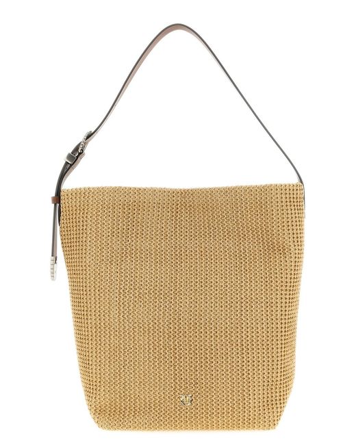 Pinko Natural Raffia Bucket