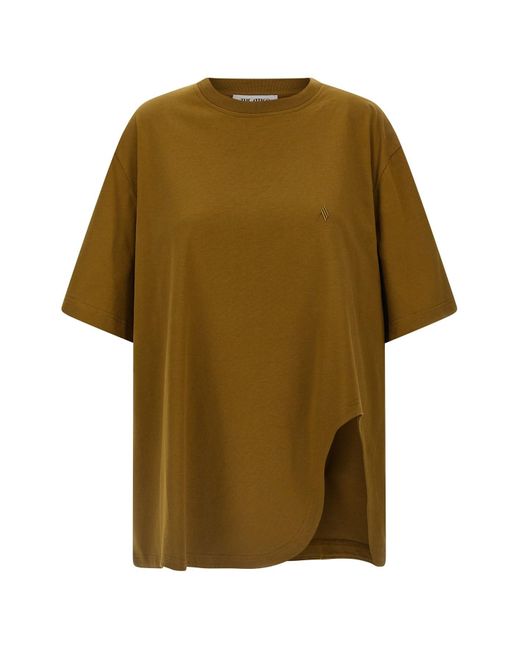 The Attico Green T-Shirt Mit Logostickerei