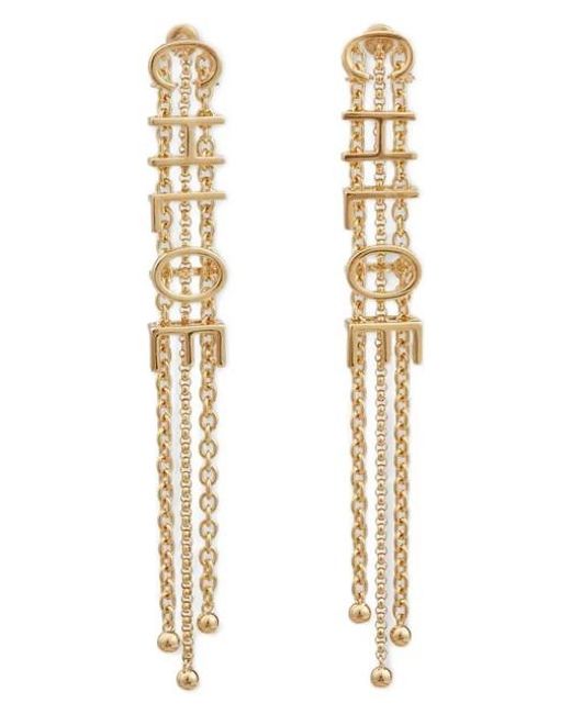 Orecchini Con Pendente 'Lettering' di Chloé in Metallic