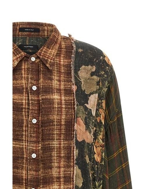 Camicia Patchwork di R13 in Brown