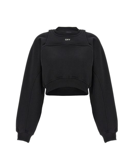 Off-White c/o Virgil Abloh Black Cropped Sweatshirt