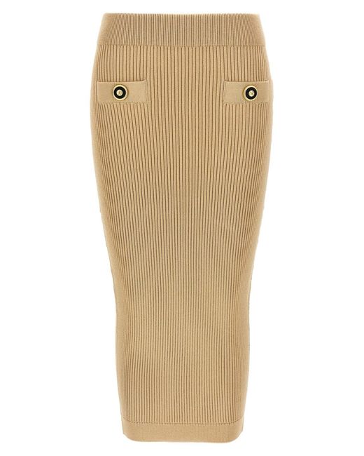 Balmain Brown Pencil Skirt