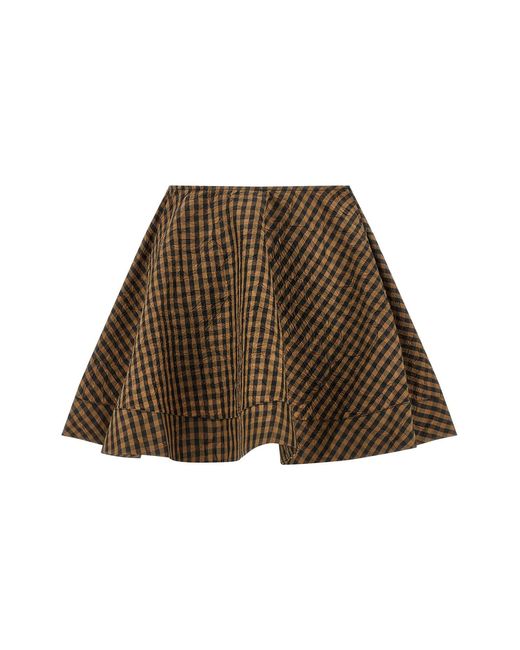 Ganni Brown 'crinckled Taffetà' Skirt