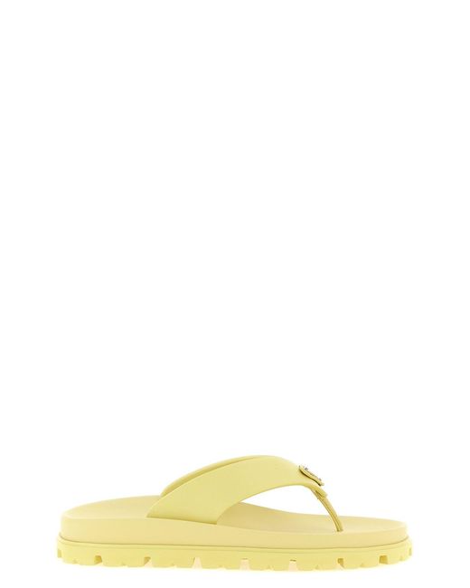 Prada Yellow 'soft Project' Sandals