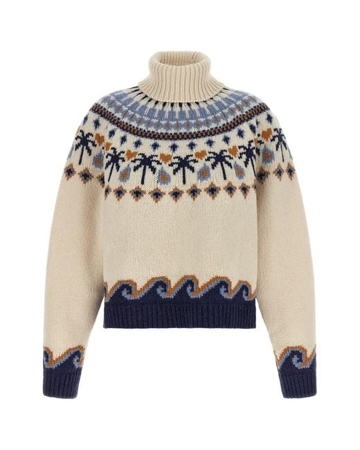 Alanui Multicolor 'sweet Winter' Turtleneck Sweater